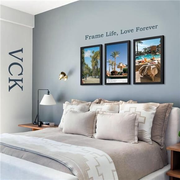 New 14x24 Picture Frame Set of 5,Exclusive Black Woodgrain Poster Frame with - Picture 7 of 7